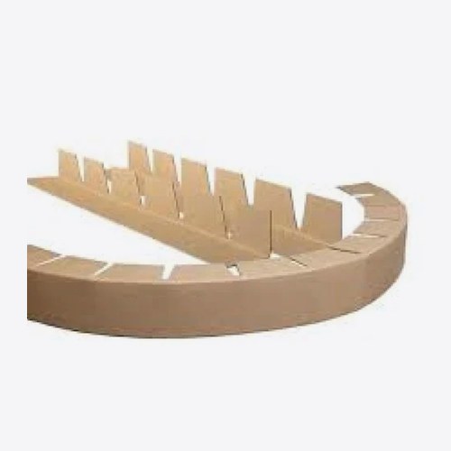 Notched board bent into a curve