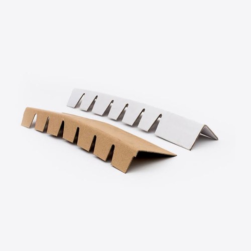 Notched V-boards in kraft and white